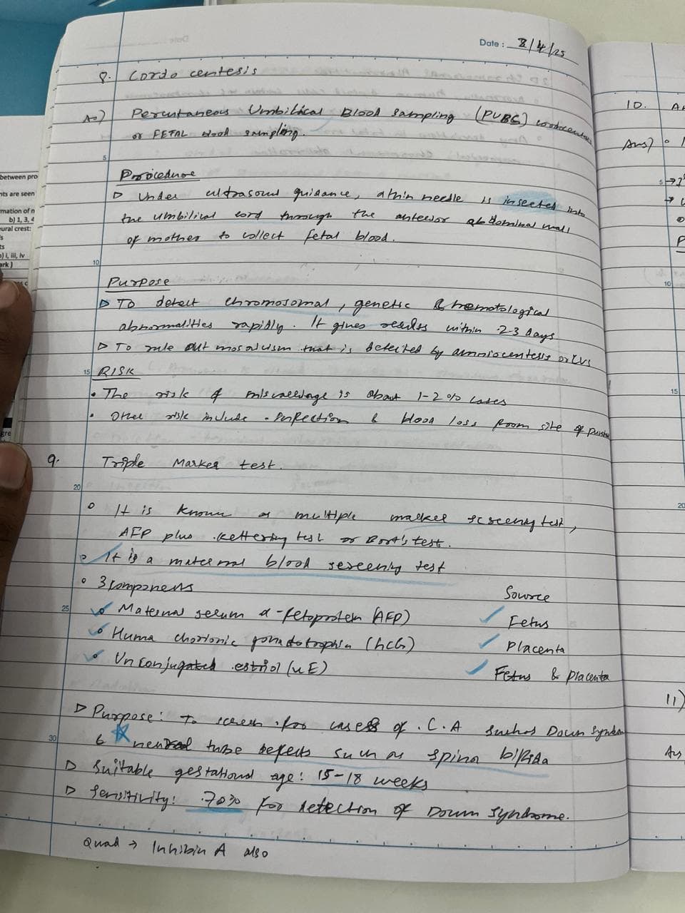 Genetics - Amniocentesis and Cordocentesis  - Slide 1